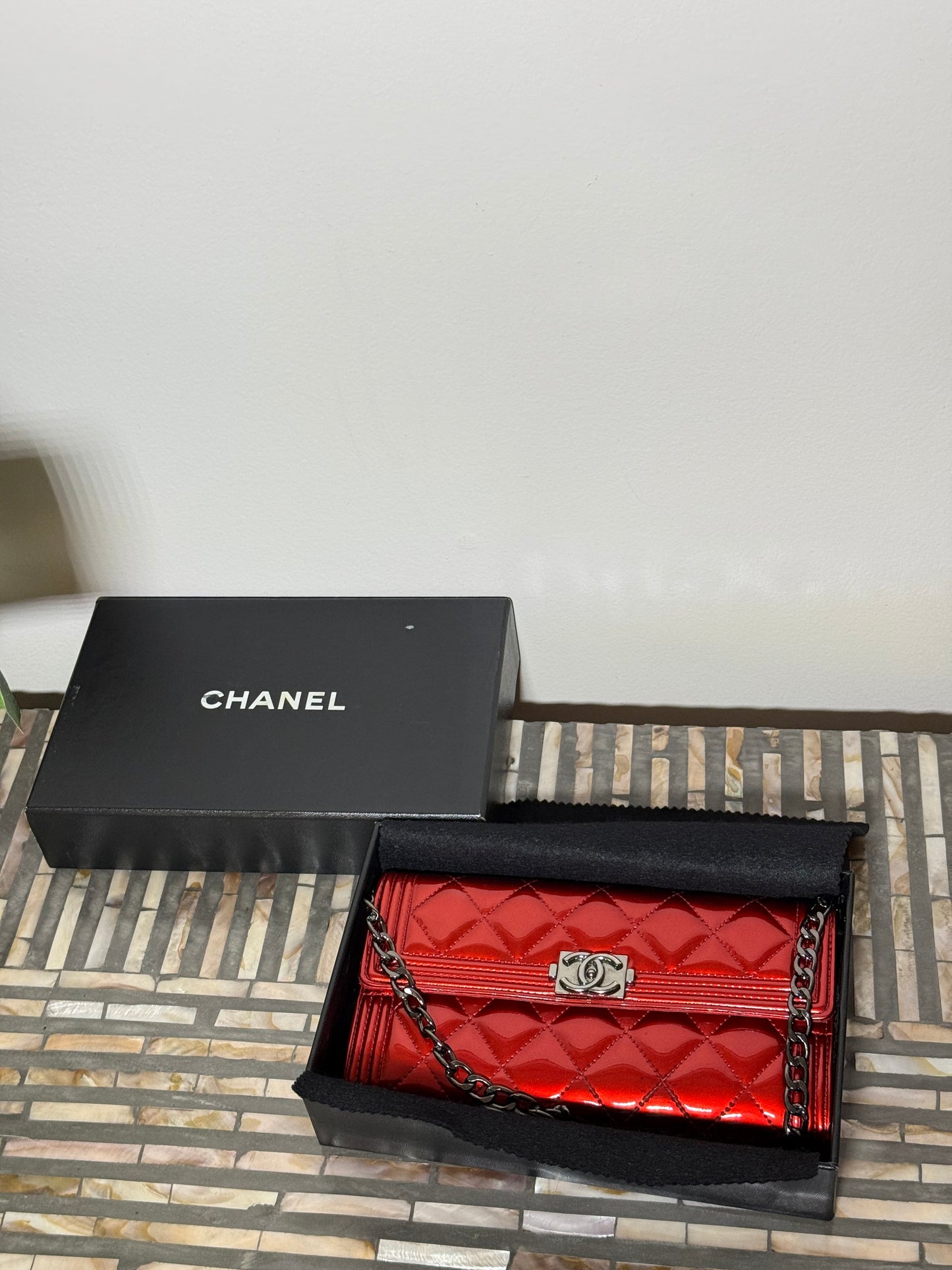 Chanel Boy Red Long Flap Wallet
