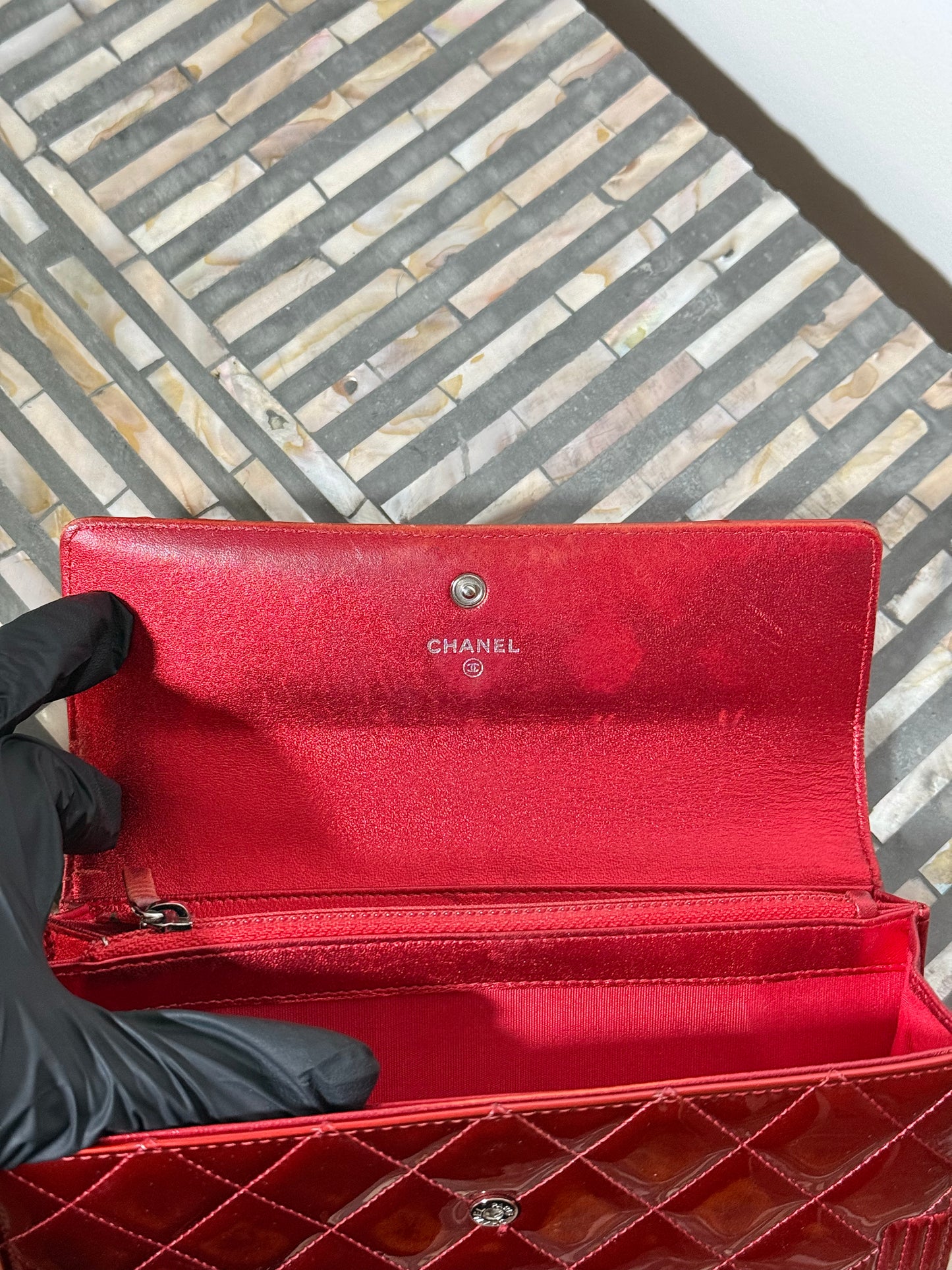 Chanel Boy Red Long Flap Wallet
