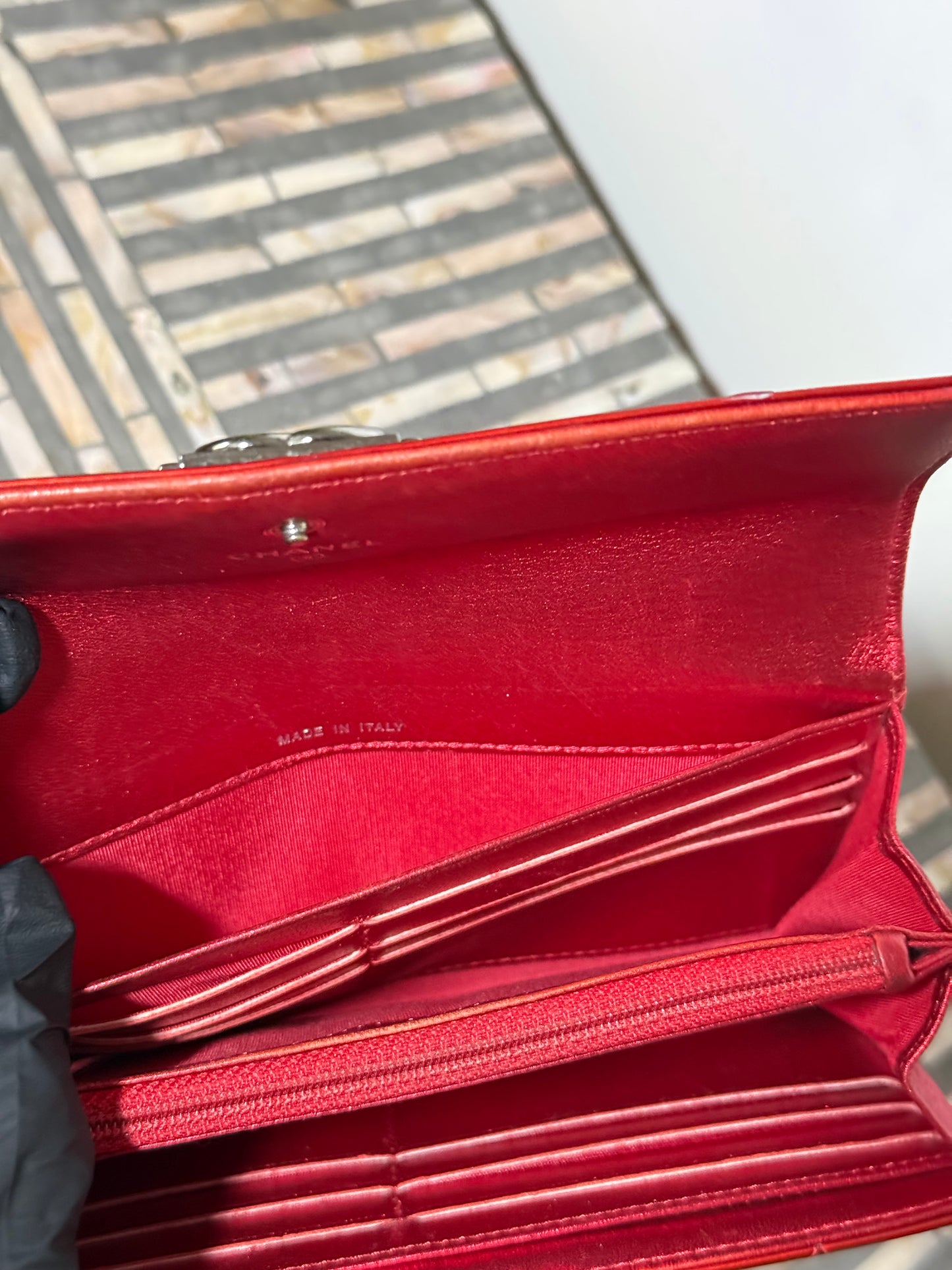 Chanel Boy Red Long Flap Wallet