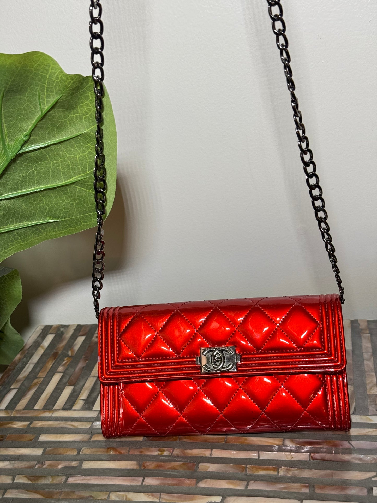 Chanel Boy Red Long Flap Wallet