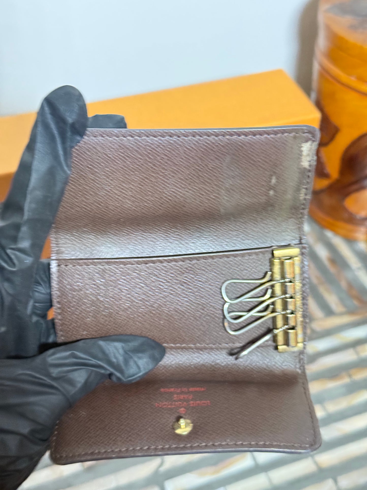 Damier Ebene Key Holder Case