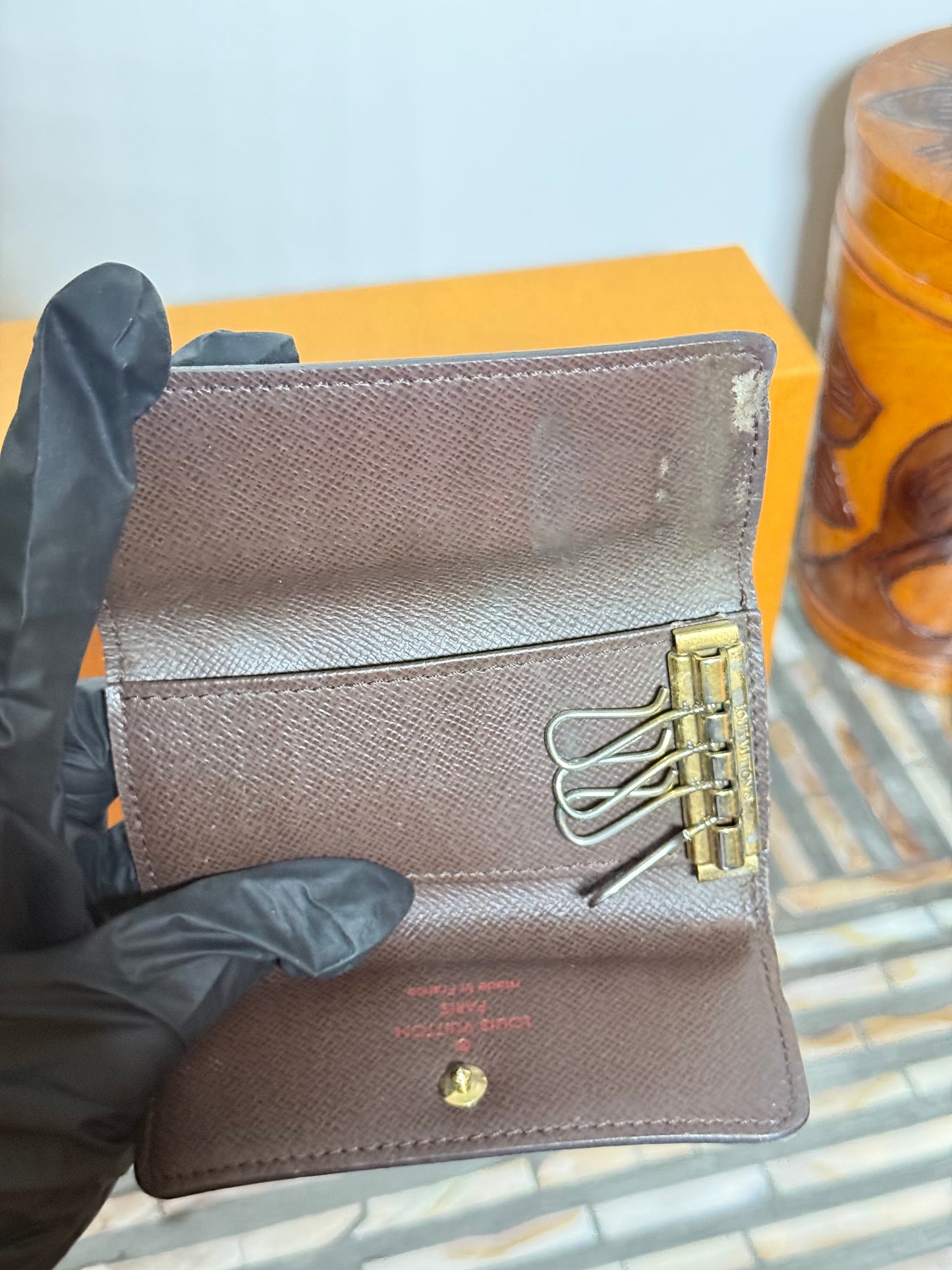 Damier Ebene Key Holder Case